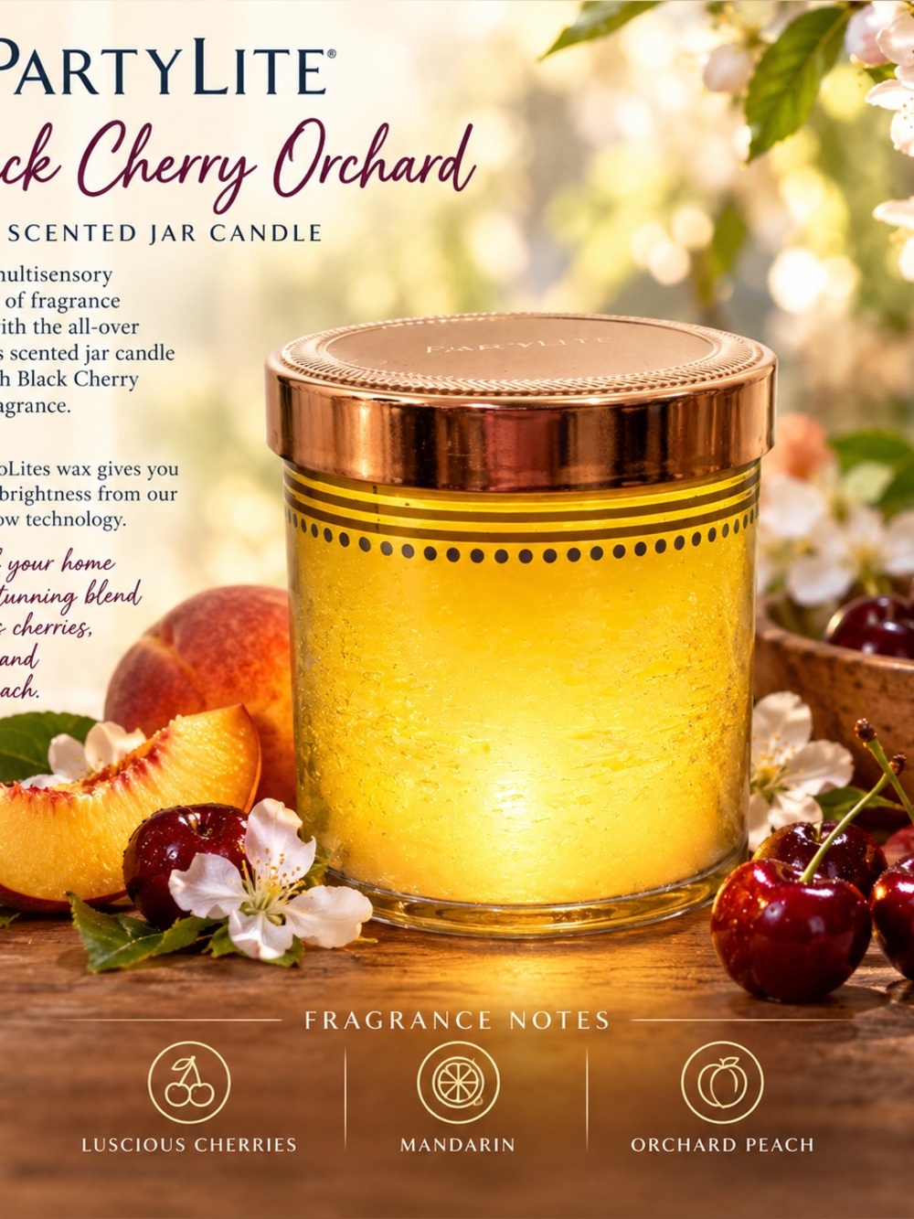 Glolite Halloween Autumn 🍂 Partylite Black Cherry 🍒 Orchard 2-Wick CANDLE